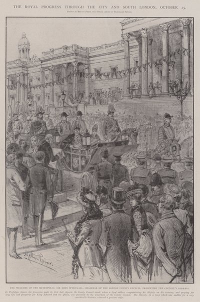 The Royal Progress through the City and South London, 25 October by Melton Prior